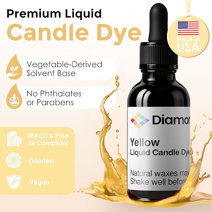 Ivory Liquid Candle Dye (1 oz) - Made in the USA - Safe and Easy to Use - Pure and Simple Ingredients - Candle Making Supplies for Soy, Paraffin, Palm or Gel Wax - 10 Vibrant Colors to Choose from