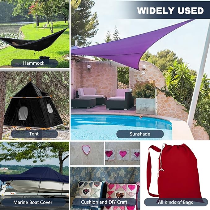 1200D Thicken Waterproof Canvas Fabric by The Yard 58" W Water-Resistant Polyester Fabric Heavy Duty Outdoor Upholstery Material for Chair Patio Cushion Furniture Cover Sewing DIY, 2 Yards Navy Blue