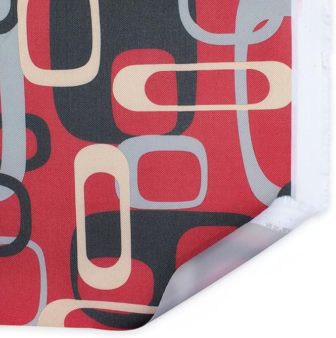 Ottertex Waterproof Printed Outdoor PFAS-Free 600 Denier UV Resistant Canvas Fabric by The Yard - for Sewing Or Upholstering Furniture, Awnings, Accessories, & More (Red Retro, 5 Yards)