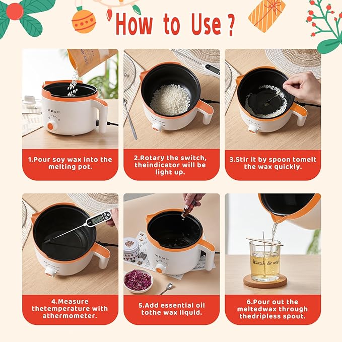 WcoDusak Candle Making Kit for Adults & Beginners, All-in-One DIY Soy Candle Making Kit with Electric Wax Melter, Create Cozy, Handmade Candles for Home Decor & Thoughtful Gifts