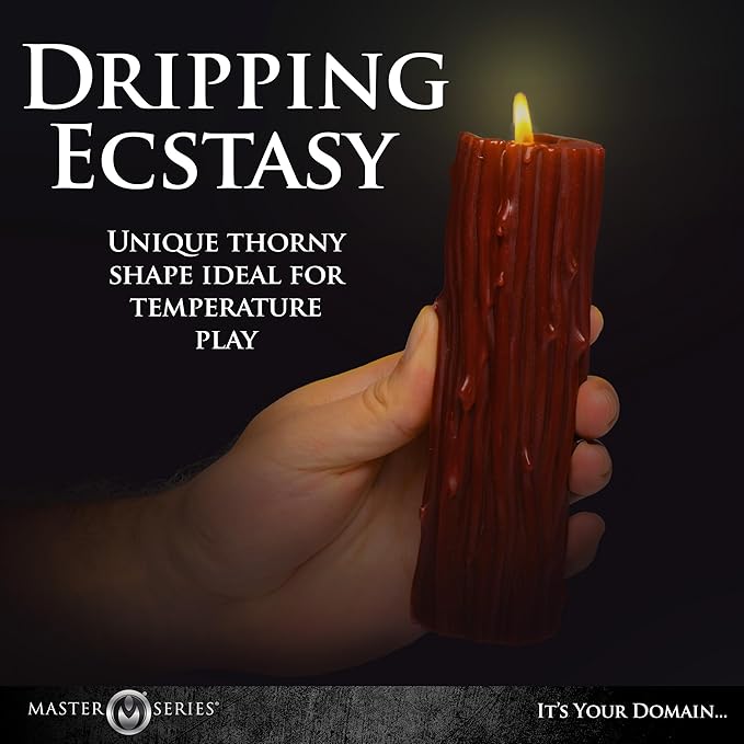 Thorn Drip Candle for Wellness and Relaxation & Romantic Candle Massage. Low Melting Point. Unscented Paraffin Body Wax. Perfect Spa Gift for Self-Care. 1 Piece, Red.