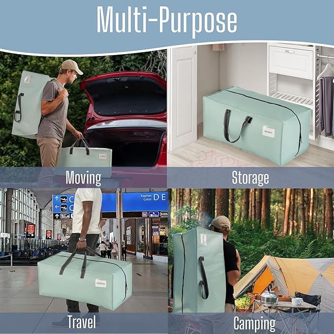 VENO 10 Pack Heavy Duty Moving Bags with Backpack Straps, Zippers & Handles, Extra Large Packing Bags for College Dorm Essentials, Moving Supplies Alternative to Cardboard Moving Boxes