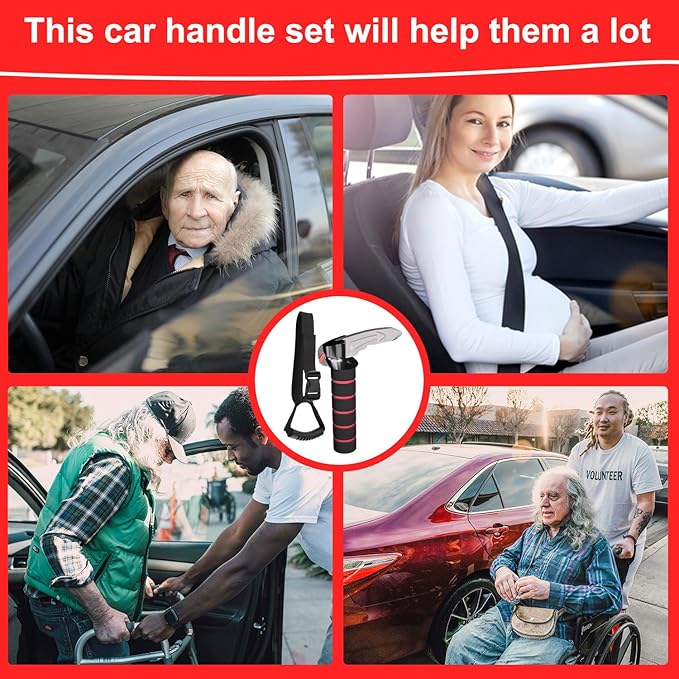 Shouken 3 in 1 Car Door Handle for Elderly-Car Handle Assist - Vehicle Support - Standing Mobility Aid Tool -Door Latch for Seniors