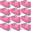 VELVETSURE 12 Pack Heavy Duty Large Moving Bags W/Backpack Straps - Strong Handles & Zippers, Storage Totes For Space Saving, Fold Flat, Alternative to Moving Box and Storage Bin, Pink