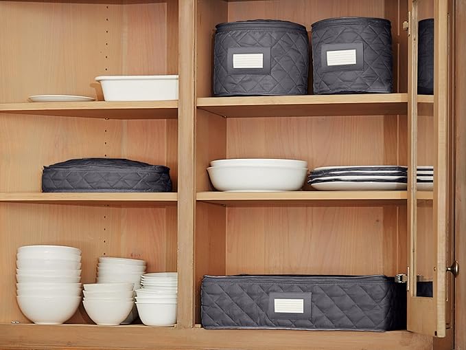Covermates Felt Dish Dividers Set – Plate & China Storage Protectors, Thick Felt Separators for Stacking Dinner Plates, Bowls & Delicate Dishware, Scratch & Chip Protection, Various