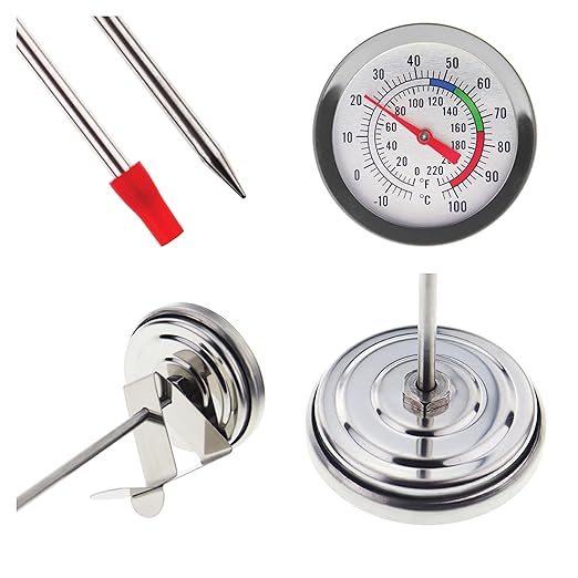Candle Thermometer for Candle Making with Clip and 300mm Stainless Steel Probe