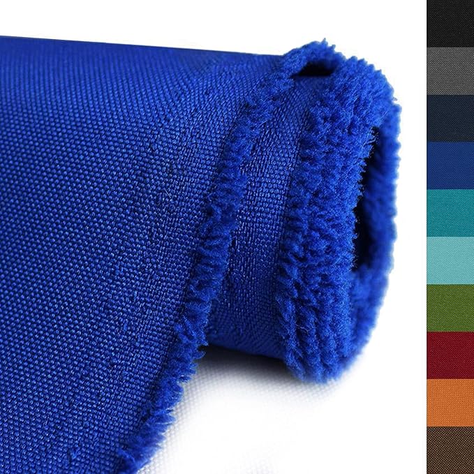 OTOEZ 600D Waterproof Canvas Fabric by The Yard, Fade & UV Resistant Outdoor Upholstery Material 58" W Water Resistant Cordura Fabric for Marine Boat Awning Tent Chairs DIY, 10 Yards Royal Blue