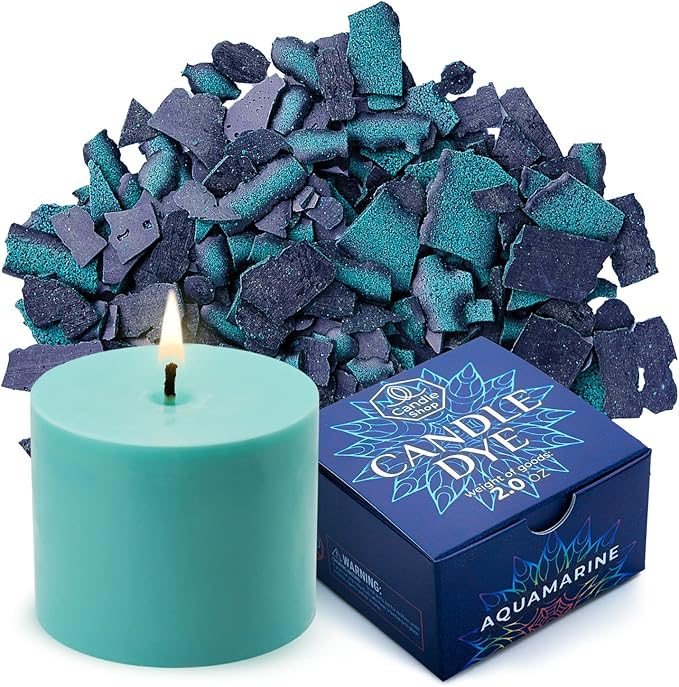 Aquamarine Candle Dye 2oz for Soy Candle Making – Highly Concentrated Candle Wax Dyes – Candle Shop Premium Color Dye Chips for Soy Wax, Beeswax, Paraffin