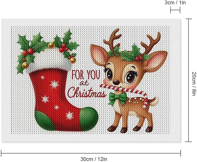 AIVKIEJK Diamond Painting Kits for Adults - Deer Sugar Bell Holiday Christmas Painting DIY 5D Full Drill Diamond Dots Paintings with Diamonds Gem Art and Crafts Home Decor 8"x12"