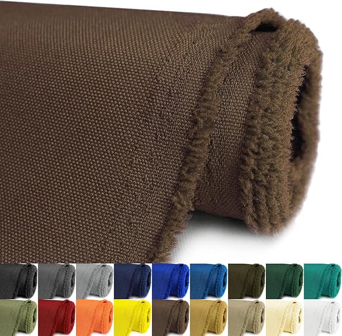 Waterproof Canvas Fabric by The Yard 58inch 600D Upholstery Material Polyester Fabric Outdoor Water Resistant Fabric for Sewing Chair Patio Cushion Purse Bag Interior, Pre Cut 5 Yard Brown