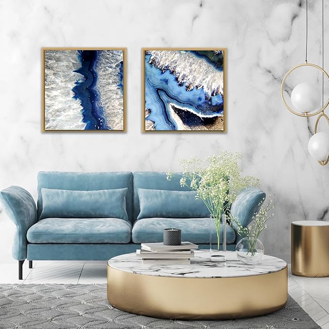 Pixy Canvas Floater Frame 17x17 for 3/4 (0.75) inch Deep Canvas Paintings/Canvas Prints/Wood Canvas Panels/Wall Art/Wall Decor/Home Decor/Artwork (Brass Gold, 17 x 17 inch, Square)