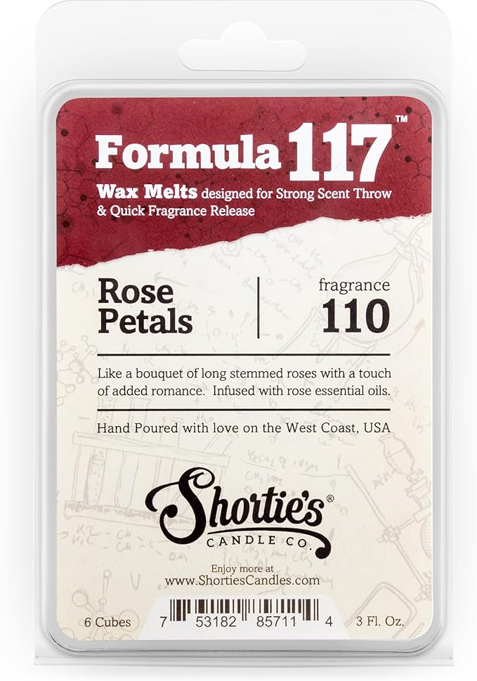 Floral Wax Melts Variety Pack - Rose Petals, Jasmine, Gardenia - Formula 117 - 3 Highly Scented 3 Oz. Bars - Made With Essential & Natural Oils - Flower & Floral Warmer Wax Cubes