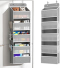 Kaitiemoo 1 Pack 5-Tier Over the Door Organizer, Heavy-Duty Large Deep Pocket Hanging With 5 Large Front & 6 Side Pockets With for Pantry, Kitchen, Bathroom, Dorm, Grey