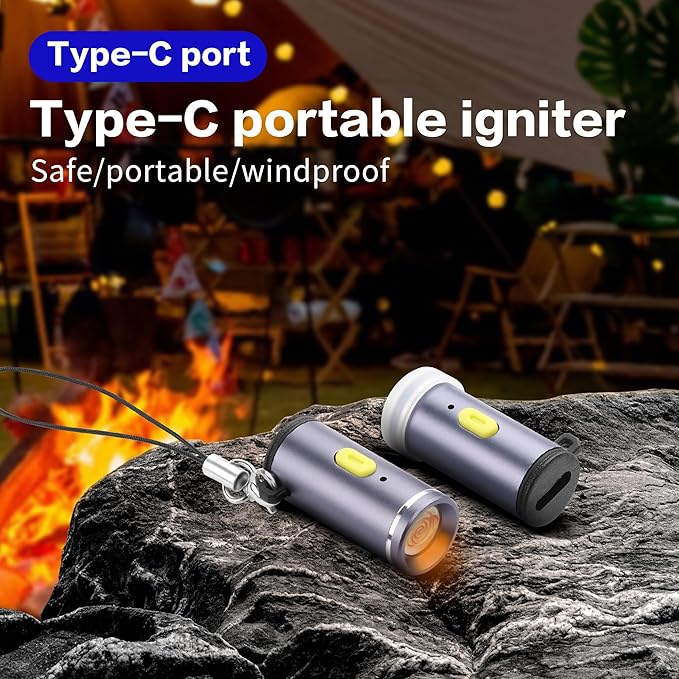 YAODHAOD Electric Lighter USB C, Windproof Flameless Lighter,Type C Mini Portable Electric Lighter Suitable for USB Type C Device Chargers, Power Banks（2PCS） (Purple)