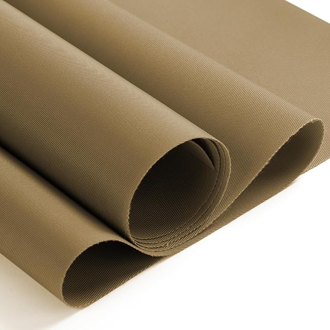 Nylon Fabric, 58"W 420D Waterproof Fabric 8 Yard Ripstop Nylon Material Outdoor Upholstery Twill Sewing Material for Patio Chair, Lining, Cushion, Purse, Tote Bag, Tent, Tarp Cover, DIY Project Khaki