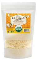 US Organic Beeswax 100% Pure White Pastilles, USDA Certified, for DIY Candle, Lip Balm, Body Cream, Lotion, Deodorant, Crayon, and Many More uses. 16 oz (Large)