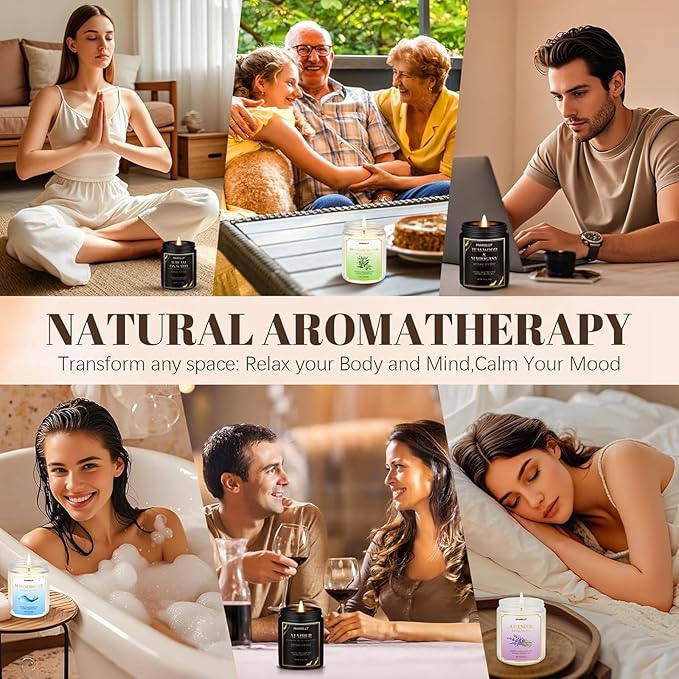 Aember Hotel Candle, 9 oz Scented Candles for Home Soy Candle Wax, Inspired by The Baccarat Hotels, Luxury Long Lasting Aromatherapy Jar Candle Gifts for Men Women