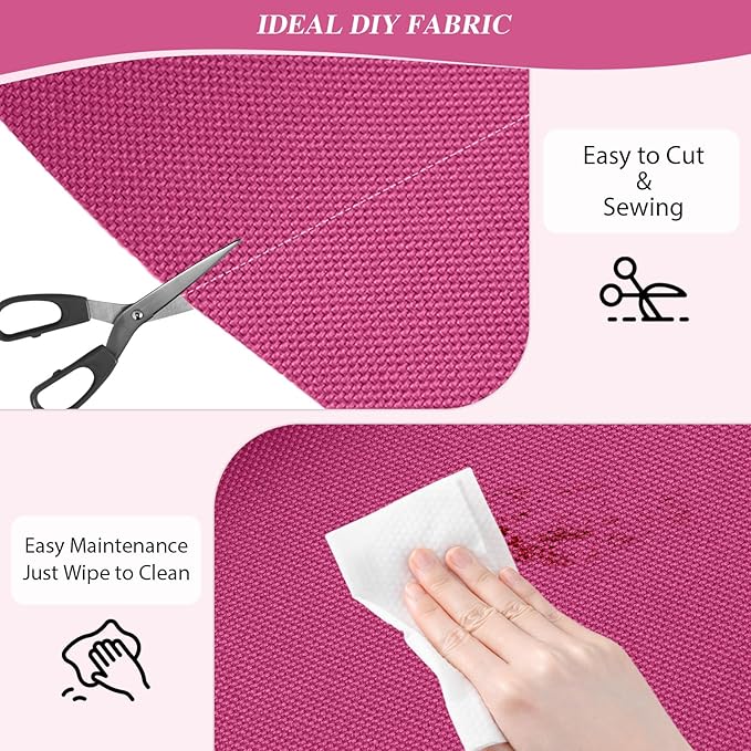 ANMINY 100% Waterproof Outdoor Fabric 3 Yards, 58" W 600D Marine Canvas Fabric with PVC Backing, Ripstop Upholstery Material by The Yard for Furniture Boat Covers Tent Awning, Pink