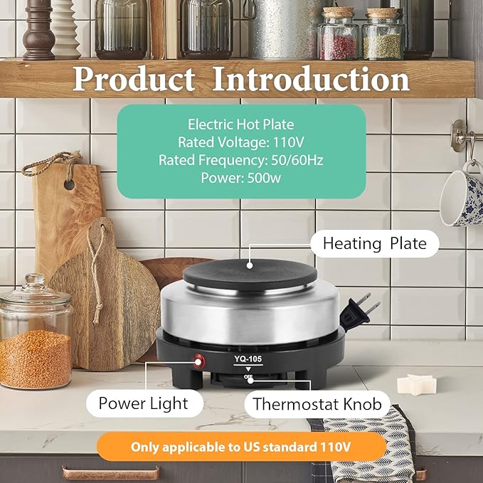 SAEUYVB Candle Making Kit with Wax Melter, Natural Candle Wax for Candle Making - DIY Candle Making Supplies, Including 10lbs Soy Wax, Melting Pot, Electric Stove,Candle Kit for Adults, Beginnner