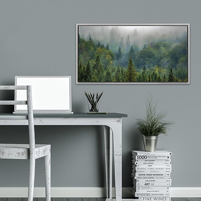 Pixy Canvas Floater Frame 24x40 for 1-1/2 (1.5) inch Deep Canvas Paintings/Canvas Prints/Wood Canvas Panels/Wall Art/Wall Decor/Home Decor/Artwork (Antique Silver, 24 x 40 inch, Landscape)