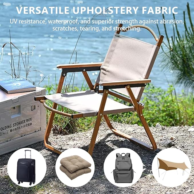 OTOEZ 600D Waterproof Canvas Fabric by The Yard, Fade & UV Resistant Outdoor Upholstery Material 58" W Water Resistant Cordura Fabric for Marine Boat Awning Tent Chairs DIY, 3 Yards Grass Green
