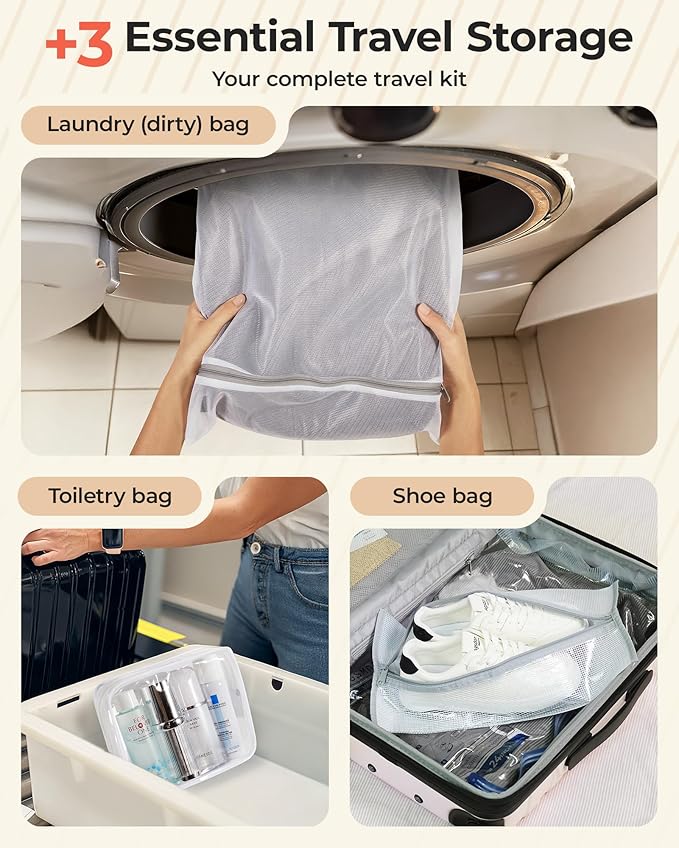 BAGSMART Vacuum Bags for Travel with Rechargeable Air Pump, Portable Space Saver Bags for Travel & Home, Vacuum Compression Seal Bag for Clothing, Blanket, 12 Pack Pink