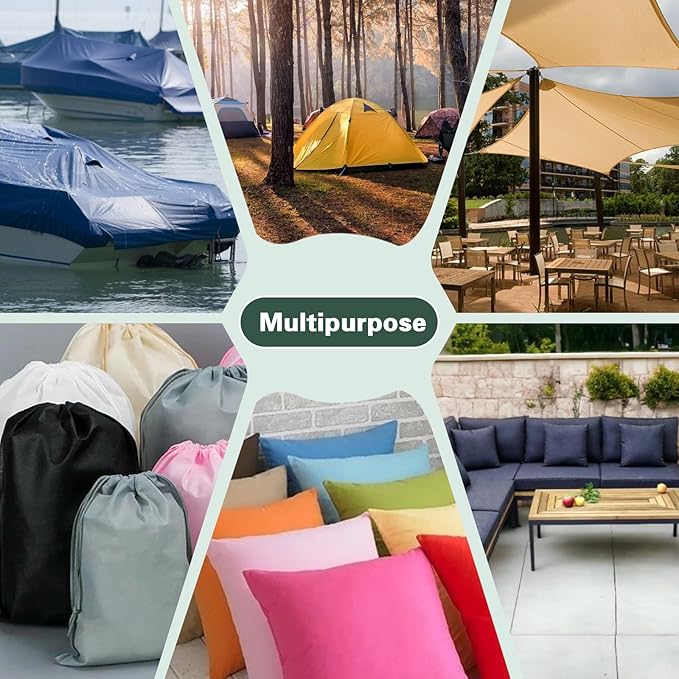 ANMINY 100% Waterproof Outdoor Fabric 15 Yards, 58" W 600D Marine Canvas Fabric with PVC Backing, Ripstop Upholstery Material by The Yard for Furniture Boat Covers Tent Awning, Army Green