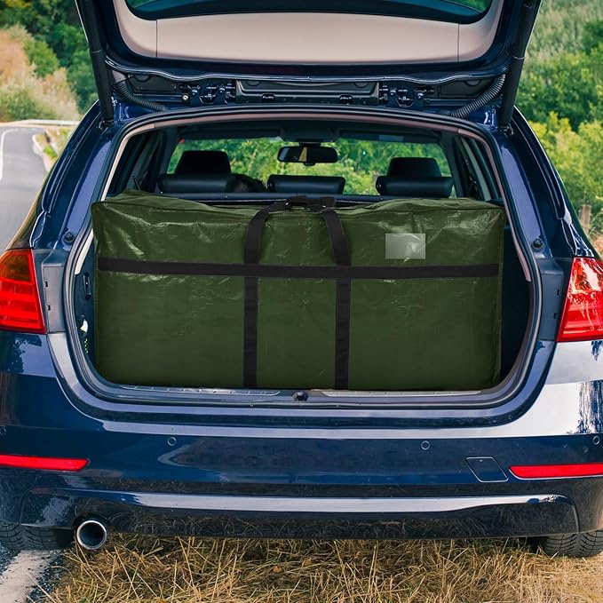 4 Pcs 66 Gallon Extra Large Moving Bags Heavy Duty Storage Bag with Strong Zipper Handle Foldable XXL Jumbo Storage Tote Packing Moving Box for College Dorm Travel Cloth Duffle (Green)