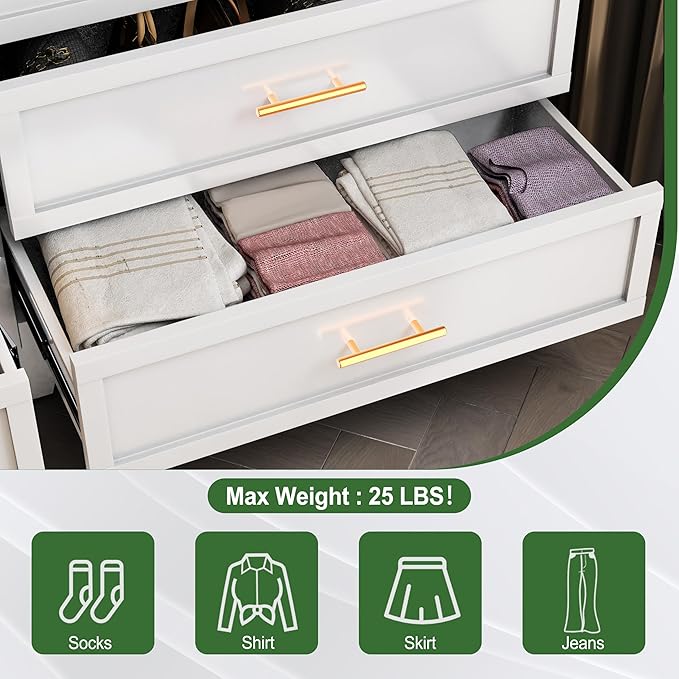 Ckzbx Metal Dresser for Bedroom 3 Drawers Dresser Metal Storage Organizer,34.25" H Drawer Chest, Closet Organizers for Living Room, Hallway, Closet