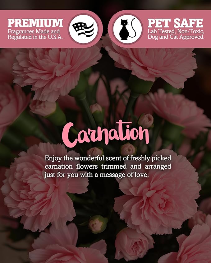 Shortie's Candle Company Pure Carnation Wax Melts Multi Pack - 2 Highly Scented 3 Oz. Bars (6 Oz. Total) - Made with Essential & Natural Oils - Flower & Floral Air Freshener Cubes Collection