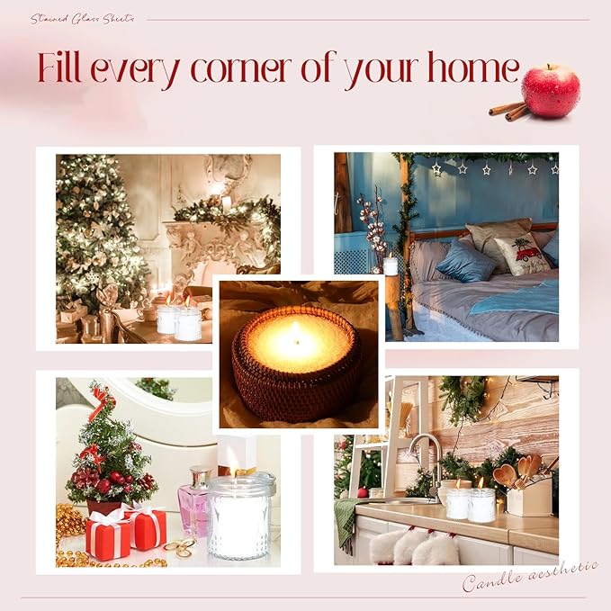 MTLEE Pearled Candle 2.2 lb Sand Wax Scented Sand Candle Kit with Gift Box 50 Wicks Refillable Jar White Beaded Wax Gift Set for Friends Mother Lover Women Family