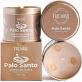 Palo Santo Candle for Home - Highly Scented with Citrine Crystals - 5oz Soy Wax Organic Non Toxic for Aromatherapy Relaxation Meditation - Room Decor for Men - New House Essentials - Pet Safe Candel