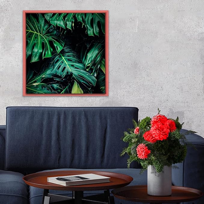 Pixy Canvas Floater Frame 27x27 for 1-1/2 (1.5) inch Deep Canvas Paintings/Canvas Prints/Wood Canvas Panels/Wall Art/Wall Decor/Home Decor/Artwork (Pastel Red/Pink, 27 x 27 inch, Square)