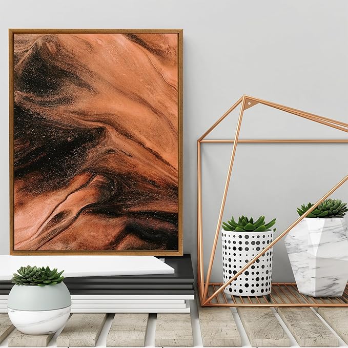 Pixy Canvas Floater Frame 20x32 for 3/4 (0.75) inch Deep Canvas Paintings/Canvas Prints/Wood Canvas Panels/Wall Art/Wall Decor/Home Decor/Artwork (Rustic Gold, 20 x 32 inch, Portrait)