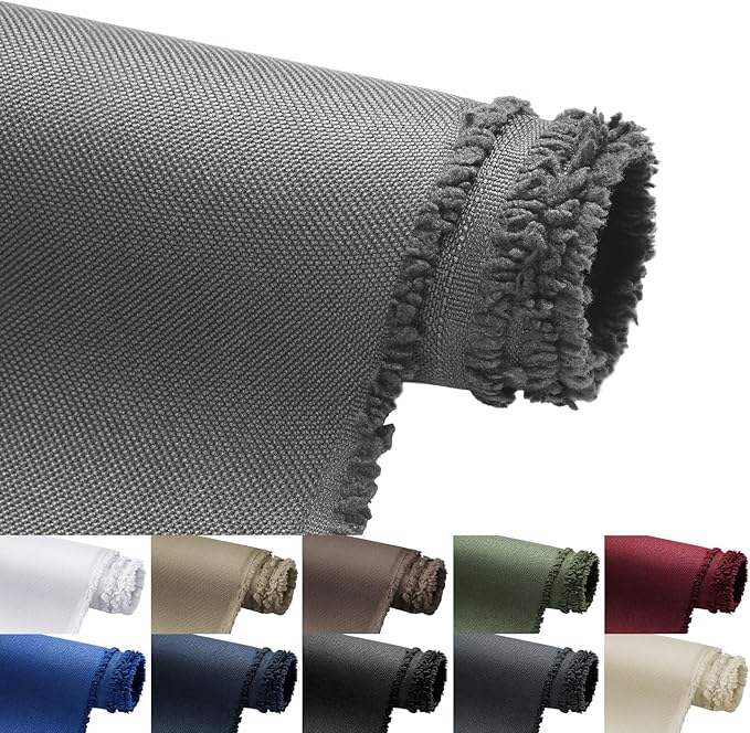 Waterproof Marine Canvas Fabric by The Yard 58" W 600D PVC Backing Water-Resistant Polyester Fabric Upholstery Material for Outdoor Indoor Marine Awning Tent Boat Furniture Cover, 5 Yards Light Grey