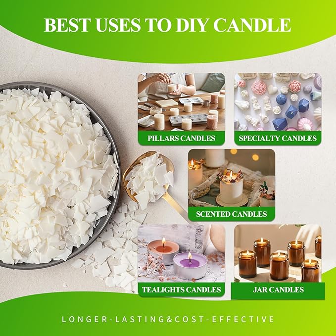 1.5LB Soy Wax for Candle Making – Natural Wax Supplies for DIY Candles, Container & Tealight Craft Use, Easy Melt and Smooth Finish, Strong Scent Lock, Non-Toxic & Beginner-Friendly (660G / 24 OZ)