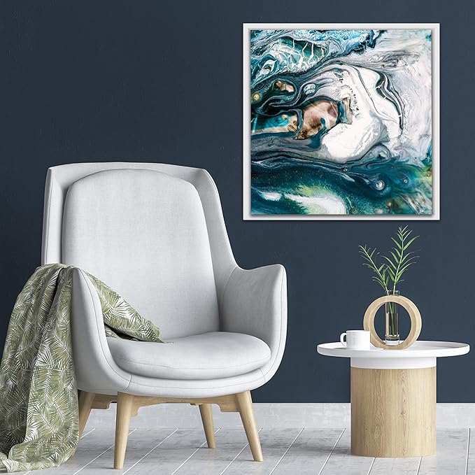 PIXY CANVAS Floater Frame 36x36 for 3/4 (0.75) inch Deep Canvas Paintings/Canvas Prints/Wood Canvas Panels/Wall Art/Wall Decor/Home Decor/Artwork (White, 36 x 36 inch, Square)