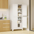 75" H Tall Kitchen Pantry Cabinet, Pantry Storage with Doors and 3 Adjustable Shelves, Metal Storage, Cupboard for Kitchen, White