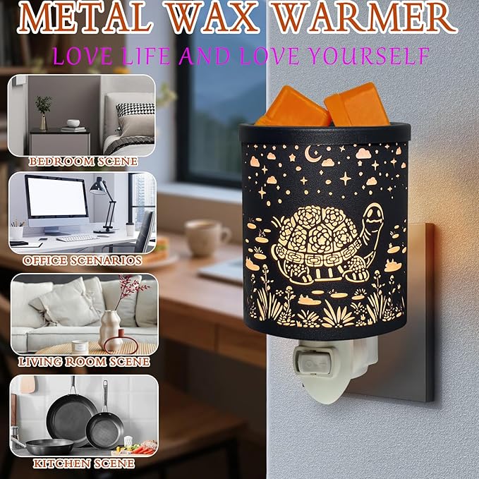 Plug in Wax Warmer for Scented Wax melt Warmer Scentsy Wax Warmer for Fragrance Oil Candle Warmer for Office Bedroom Gift & Home Decor（Tortoise）