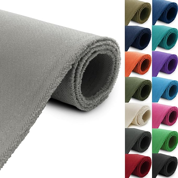 Thickened Waterproof Canvas Fabric by The Yard 1200D 58" W Outdoor Upholstery Material Heavy Duty Fabric Water Resistant Sewing Material for Chair Patio Cushion Purse 8 Yard Silver Grey