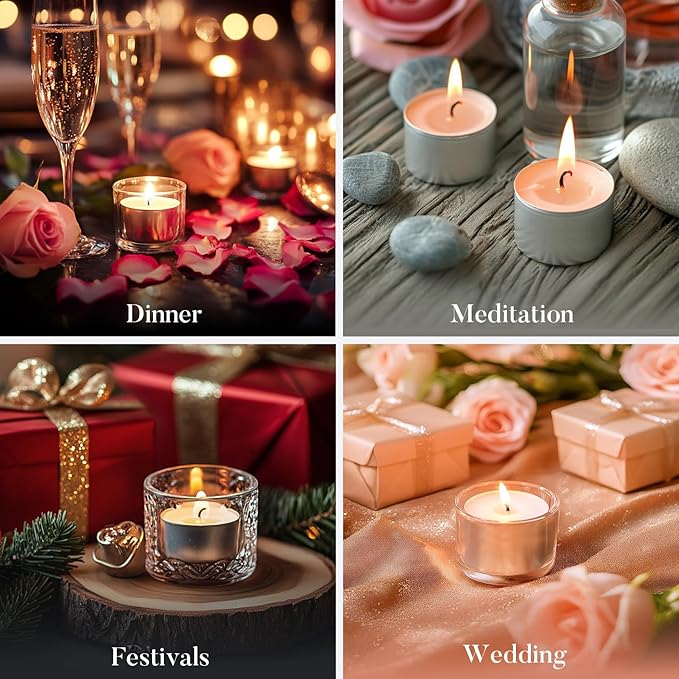 Tea Candles 200 Pack - 8 Hour Burn Time,Unscented Tea Lights Candles for Shabbat, Weddings, Christmas Lights, Home Decor