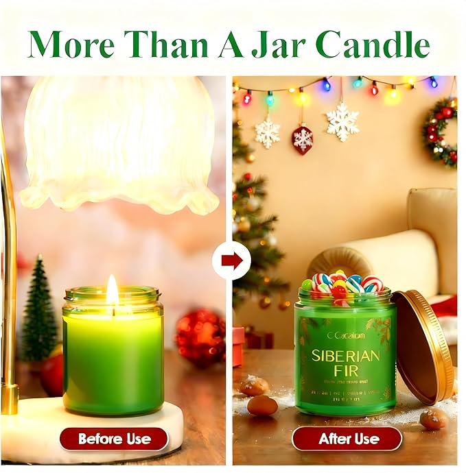 Christmas Soy Candles for Christmas Home Decor Non-Toxic Aromatherapy Scented Candles for Holiday Christmas Gifts, Cozy Cute Jar Candle, Winter Candle for Women Men, Winter Holiday Jasmine Rose Candle