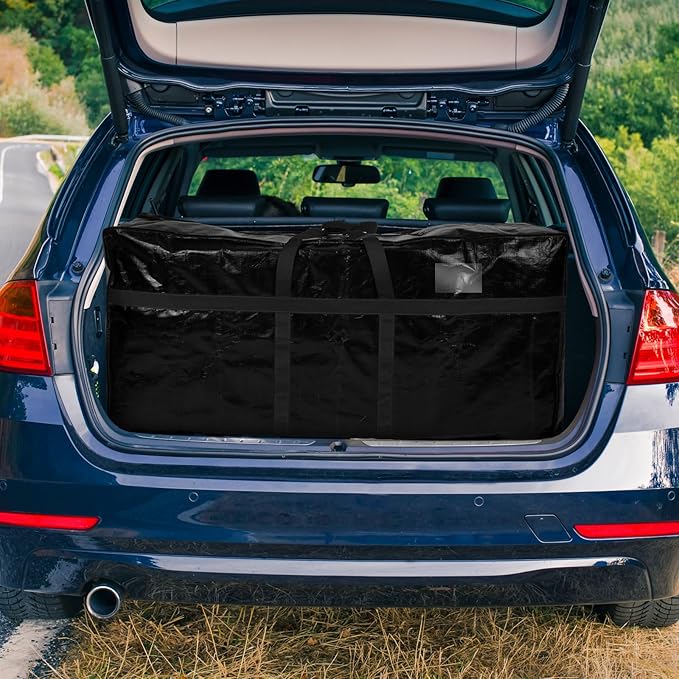 8 Pcs 66 Gallon Extra Large Moving Bags Heavy Duty Storage Bag with Strong Zipper Handle Foldable XXL Jumbo Storage Tote Packing Moving Box for College Dorm Travel Cloth Duffle (Black)