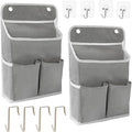 2-Pack Hanging Storage Organizer, Over The Door Hanging Bags/Wall Baskets Storage with Pockets for Home, RV, Office and More (2, Grey)