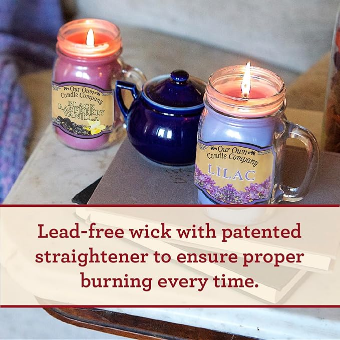 Our Own Candle Company, Strawberry Melon Scented Mason Jar Candle, 100 Hour Burn Time, Made in The USA - 13 Ounces