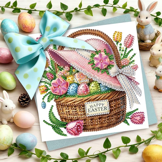 DoxQcs 5D Diamond Art Painting Greeting Cards Kit, DIY Cards for Blessings Congratulations Gifts, Greeting Card Set for Birthday Thanksgiving Day Christmas Halloween-2PCS-2