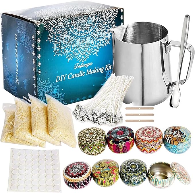 Yiodauh Candle Making Kit DIY Candle Making Supplies Kit Scented Tool Wax Melting Material Handmade Aromatherapy Crafts Gifts(Set 1)