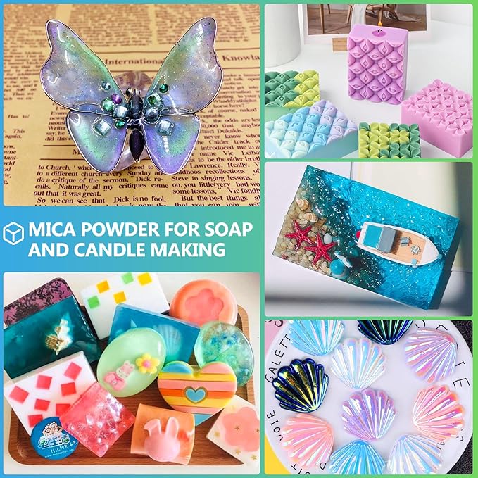 Mica Powder,7.05OZ（200g）,Magic Blue Mica Powder Pigment for Epoxy Resin，Lip Gloss，Car Paint，Dye，Soap Making，Nail Polish,Epoxy Resin,Candle Making,Bath Bombs
