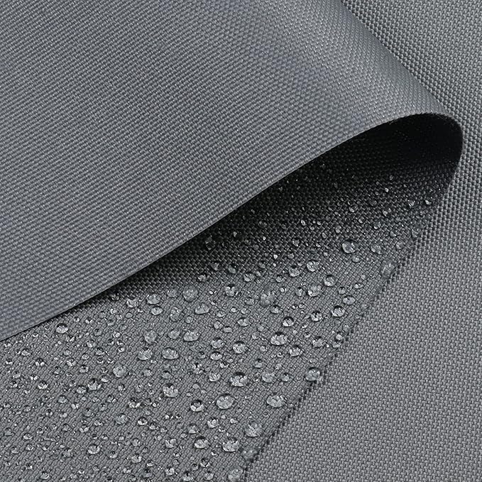 Soft Waterproof Canvas Fabric PU Backing, 600 Denier Ripstop UV Protection 80 x 60 Inch Canvas Cordura Fabric for Outdoor/Indoor, DIY Crafts, Bags, Awning, Marine, Furniture Cover(Gray)