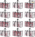 Moving Bags Heavy Duty Extra Large, Alternative for Moving Boxes & Moving Supplies,Clear Storage Bins with Lids, Plastic Packing Tote, Storage Bags for Clothes with Handles & Zippers(Clear, 12 Pack)